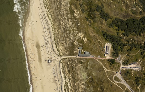White Dune, beach restaurant, aerial view, Norderney, North Sea, North Sea island, East Frisian