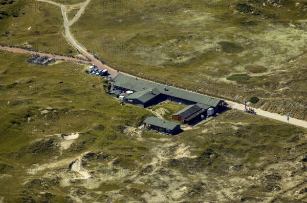 White Dune, beach restaurant, aerial view, Norderney, North Sea, North Sea island, East Frisian