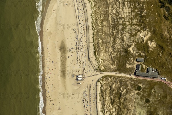 White Dune, beach restaurant, aerial view, Norderney, North Sea, North Sea island, East Frisian