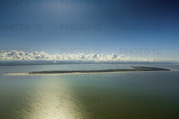 Aerial photo, Langeoog, North Sea, North Sea island, East Frisian Islands, Lower Saxony, Germany,