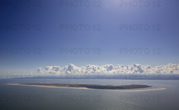 Aerial photo, Spiekeroog, North Sea, North Sea island, East Frisian Islands, Lower Saxony, Germany,