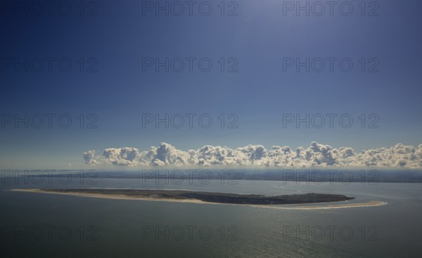 Aerial photo, Spiekeroog, North Sea, North Sea island, East Frisian Islands, Lower Saxony, Germany,