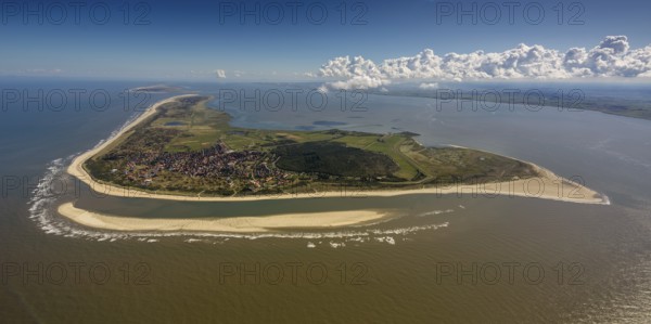 Sandbank, Wadden Sea, aerial view, Langeoog, North Sea, North Sea island, East Frisian Islands,