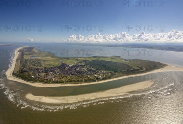 Sandbank, aerial view, Langeoog, North Sea, North Sea island, East Frisian Islands, Lower Saxony,