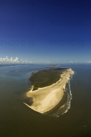 Wadden Sea, aerial view, Spiekeroog, North Sea, North Sea island, East Frisian Islands, Lower