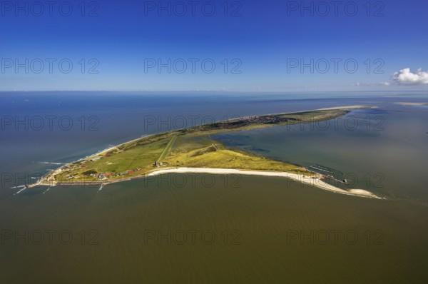 Wadden Sea, aerial view, Wangerooge, North Sea, North Sea island, East Frisian Islands, Lower