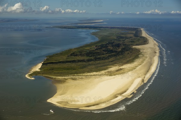 Osterhook, Wadden Sea, aerial photo, Spiekeroog, North Sea, North Sea island, East Frisian Islands,