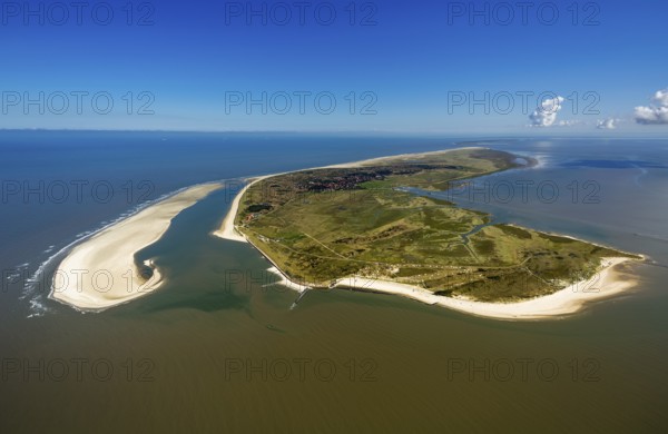 Sandbank, Schillbalje, Wadden Sea, aerial view, Spiekeroog, North Sea, North Sea island, East