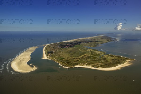 Sandbank, Schillbalje, Wadden Sea, aerial view, Spiekeroog, North Sea, North Sea island, East