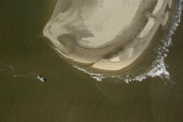 Osterhook, Wadden Sea, aerial view, Langeoog, North Sea, North Sea island, East Frisian Islands,