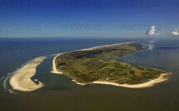 Sandbank, Schillbalje, Wadden Sea, aerial view, Spiekeroog, North Sea, North Sea island, East