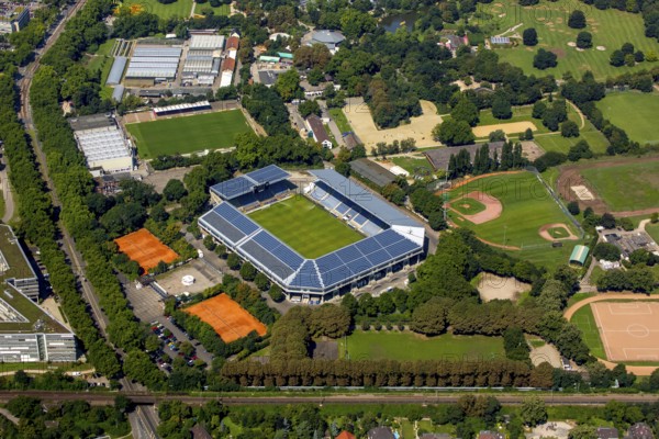 Carl-Benz-Stadion Mannheim, Mannheim, Baden-Württemberg, Germany, Europe, aerial view, birds-eyes