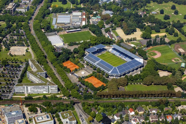 Carl-Benz-Stadion Mannheim, Mannheim, Baden-Württemberg, Germany, Europe, aerial view, birds-eyes