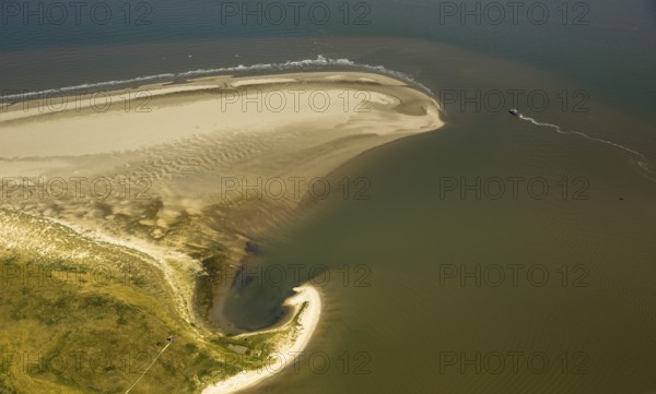 Osterhook, Wadden Sea, aerial photo, Langeoog, North Sea, North Sea island, East Frisian Islands,