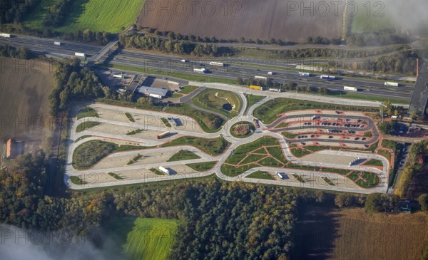 Rest area Dammer Berge east side, truck rest area, driving times, Holdorf, Lower Saxony, Germany,