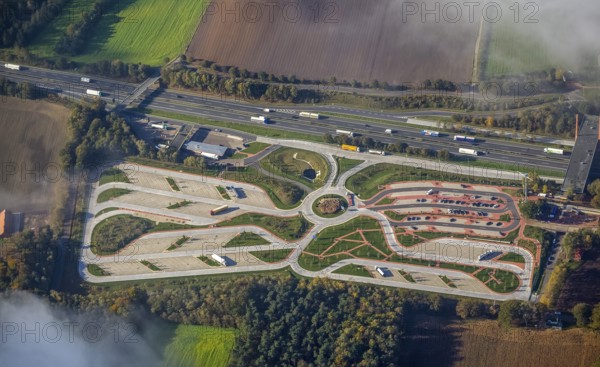 Rest area Dammer Berge east side, truck rest area, driving times, Holdorf, Lower Saxony, Germany,