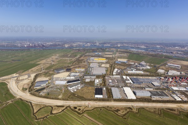 GVZ Bremen, freight distribution centre, industrial area south of the port of Bremen, aerial