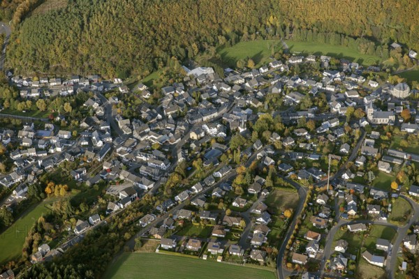 Hunsrück, Schwerbach, Saarland, Germany, Europe, Sankt Ingbert, aerial photo, birds-eyes view,