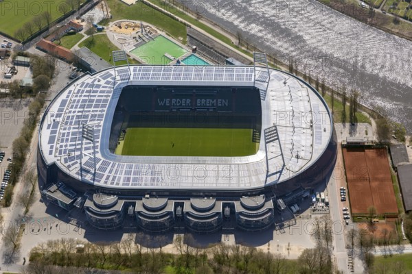 Weser stadium of SV Werder Bremen GmbH & Co. KGaA, Bundesliga, football club, solar roof, stadium