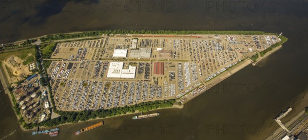 BLG AutoTerminal Hamburg, car loading in Hamburg harbour, car dump, Hamburg harbour, Elbe, Hamburg,