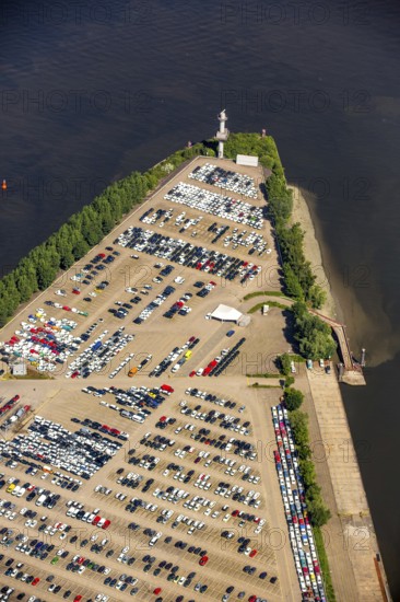 BLG AutoTerminal Hamburg, car loading in Hamburg harbour, car dump, Hamburg harbour, Elbe, Hamburg,