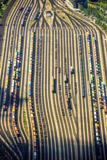 Freight yard, marshalling yard, shunting yard Alte Süderelbe Altenwerder, Hamburg, Free and