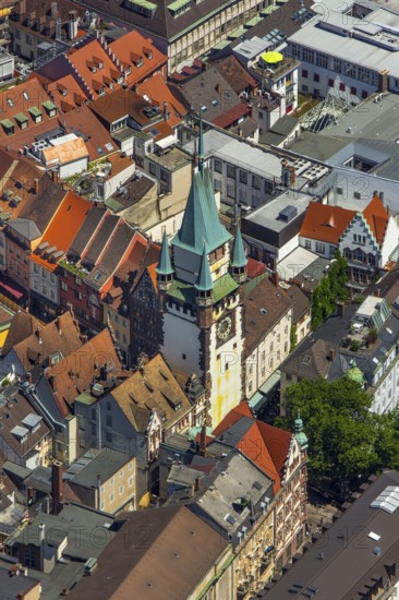 Old town of Freiburg with Schwabentor, Freiburg im Breisgau, Breisgau, Baden-Württemberg, Germany,