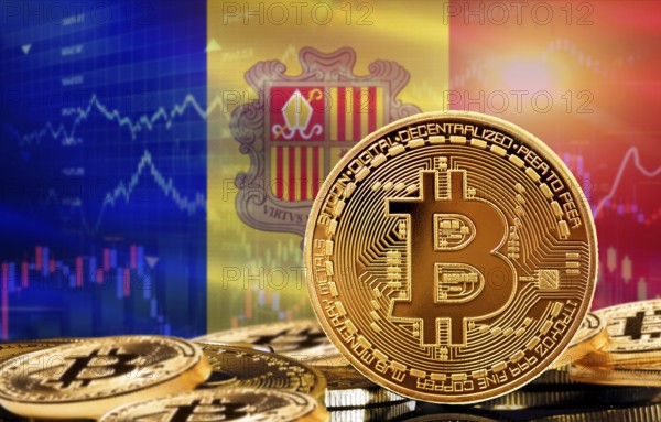 Investors in cryptocurrency and Blockchain Technology in Andorra, Concept. Bitcoin with Andorra