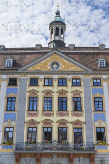Facade, Renaissance, Town Hall, detail, Market Square, Coburg, Upper Franconia, Franconia, Bavaria,