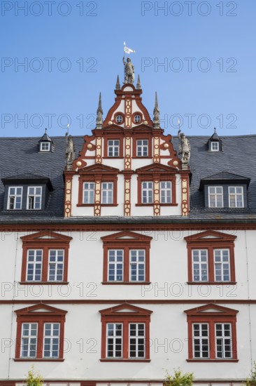 Town house on the market square, late Renaissance, detail, Coburg, Upper Franconia, Franconia,