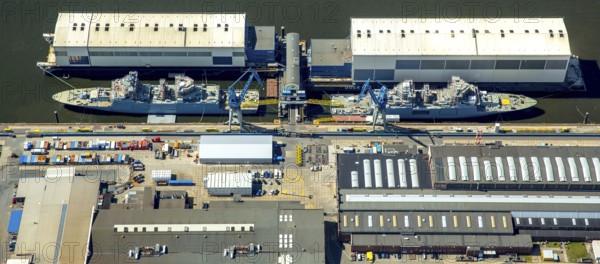 Warships in Hamburg harbour, Destroyer, Hamburg harbour, Elbe, Hamburg, Free and Hanseatic City of