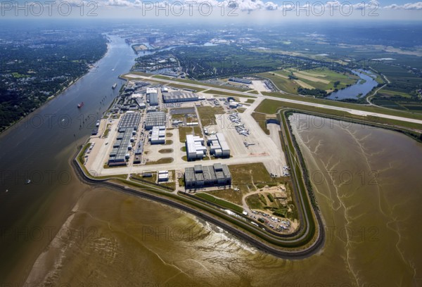 Finkenwerder Airport, Finkenwerder Airport, Hamburg, Free and Hanseatic City of Hamburg, Germany,