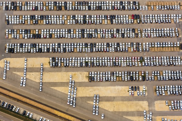New car car park, BMW new car, BMW plant regensburg, automotive plant, car factory, Bayrische