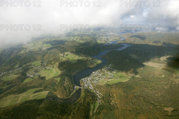 Simmerath, Belgium Aachen border area Eifel Rursee, North Rhine-Westphalia, Germany, Europe, aerial