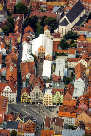 Regensburg, independent city in Eastern Bavaria, Bavaria, Germany, Europe, aerial view, birds-eyes
