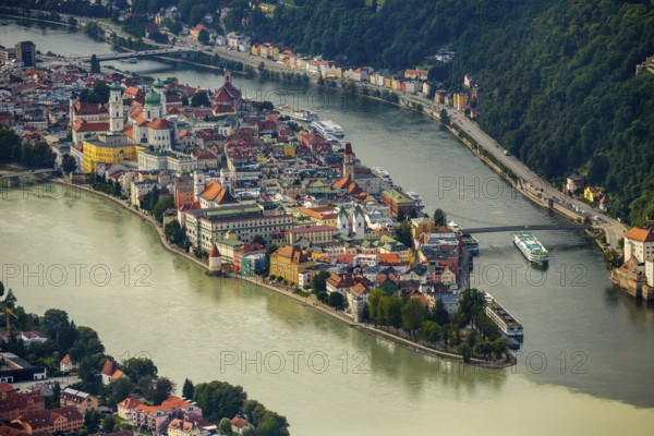 Old town of Passau with St. Stephen's Cathedral on the cathedral square as the seat of the Bishop