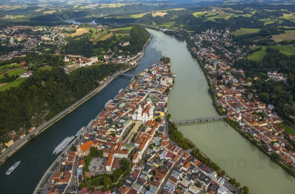 Old town of Passau with St Stephen's Cathedral on the cathedral square as the seat of the Bishop of