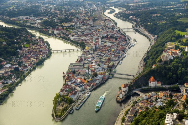 Old town of Passau with St Stephen's Cathedral on the cathedral square as the seat of the Bishop of