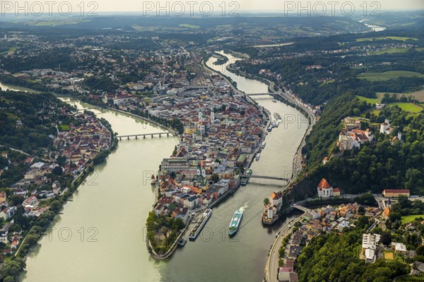Old town of Passau with St Stephen's Cathedral on the cathedral square as the seat of the Bishop of