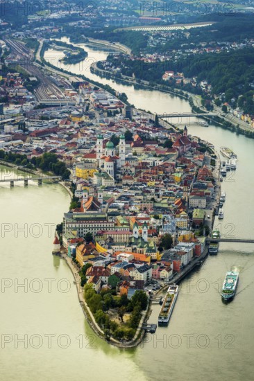 Old town of Passau with St Stephen's Cathedral on the cathedral square as the seat of the Bishop of