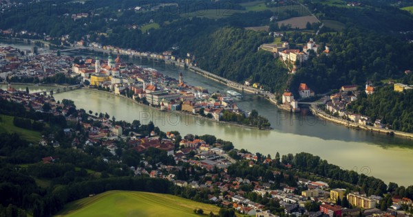 Confluence of the three rivers Danube, Inn and Ilz, municipality of Freinberg, independent