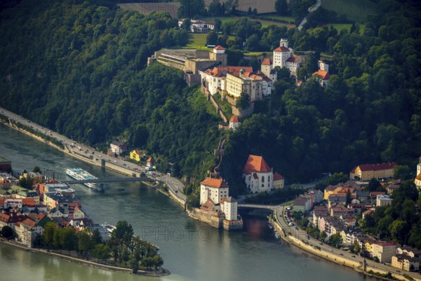 Veste Oberhaus, confluence of the three rivers Danube, Inn and Ilz, municipality of Freinberg,