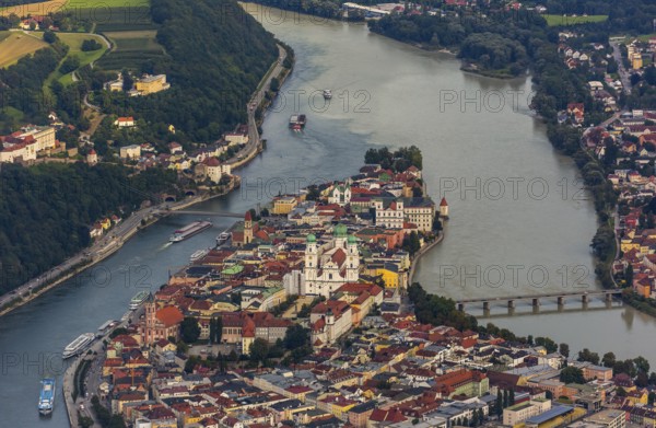 Old town of Passau with St Stephen's Cathedral on the cathedral square as the seat of the Bishop of