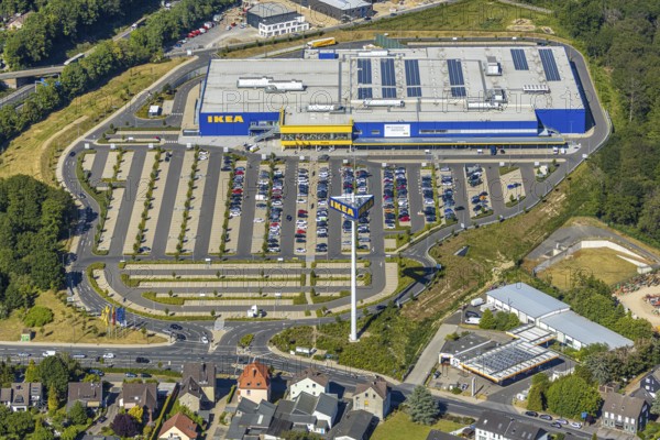 Aerial view, IKEA store Wuppertal, Nächstebreck, Wuppertal, Ruhr area, North Rhine-Westphalia,