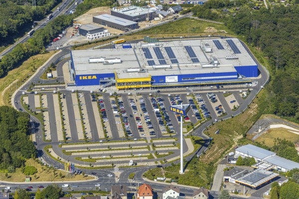 Aerial view, IKEA store Wuppertal, Nächstebreck, Wuppertal, Ruhr area, North Rhine-Westphalia,