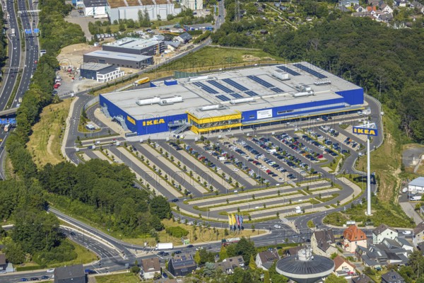 Aerial view, IKEA store Wuppertal, Nächstebreck, Wuppertal, Ruhr area, North Rhine-Westphalia,