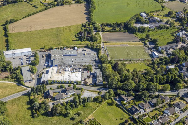 Aerial view, sports ground VfL Gennebreck 1923, Wicke GmbH, Herzkamp, Sprockhövel, Ruhr area, North