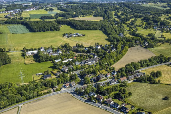 Aerial view, residential area Schee / Quellenburg, Sprockhövel, Ruhr area, North Rhine-Westphalia,