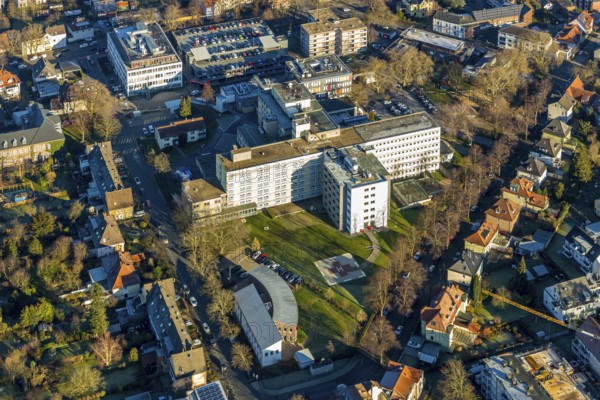 Aerial photo, Evangelisches Krankenhaus Unna, Holbeinstraße, EVK Unna, Unna, Ruhr area, North