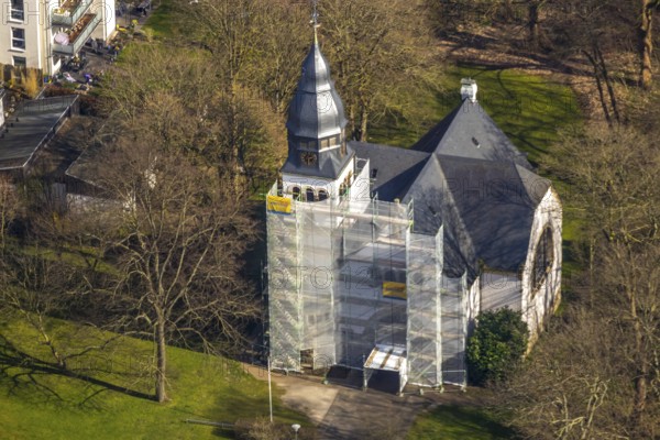 Aerial view, renovation Christuskirche, Unna, Ruhr area, North Rhine-Westphalia, Germany, place of
